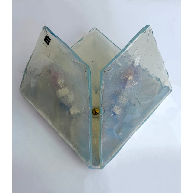 Baby Blue 1970s Italy Sconces Butterfly Opal Murano Glass by Itre - Set of 5 For Sale - Image 8 of 13