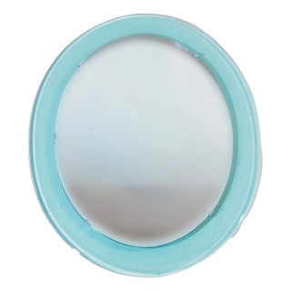 Vintage Oval Beveled Glass Mirror by A. Lupi for Cristal Luxor, Italy, 1970s For Sale