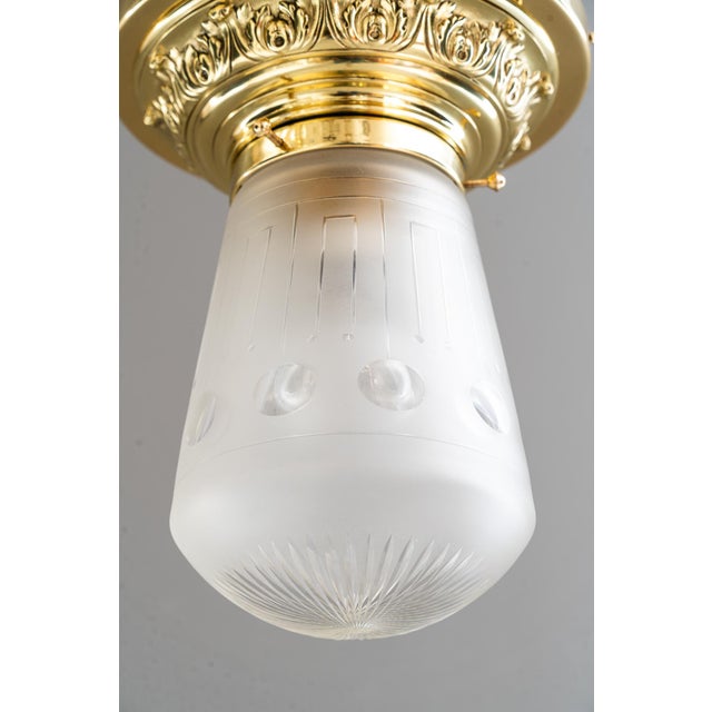 Brass polished and stove enameled Original cut glass shade Up to 250V (Europe/UK Standard).The wiring of this item may be...