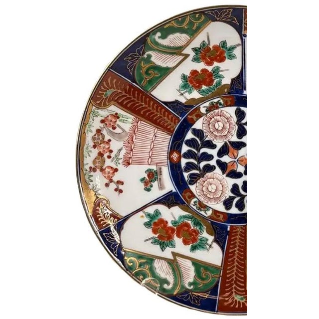 Late 20th Century Pair of Vintage Japanese "Gold Imari" Hand-Painted Rickshaw Chargers, 11" For Sale - Image 5 of 13