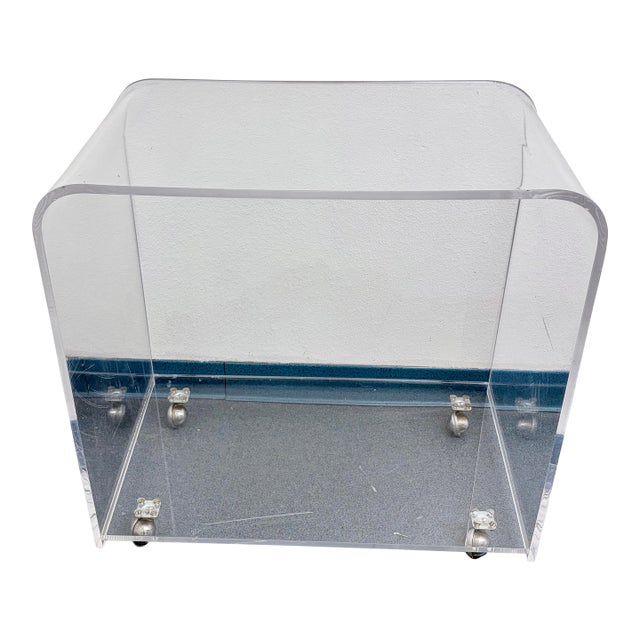 Vintage Lucite Rolling Bar Cart or Side Table For Sale