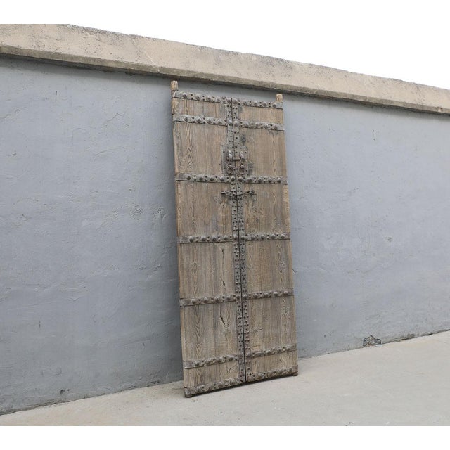 Chinese Antique Chinese Pine and Iron Compound Gate For Sale - Image 3 of 4