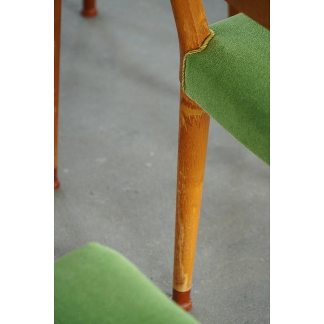Art Deco Swedish Chairs in Birch & Mohair with Griffin Inlays from Klismos, 1930s, Set of 6 For Sale - Image 14 of 18
