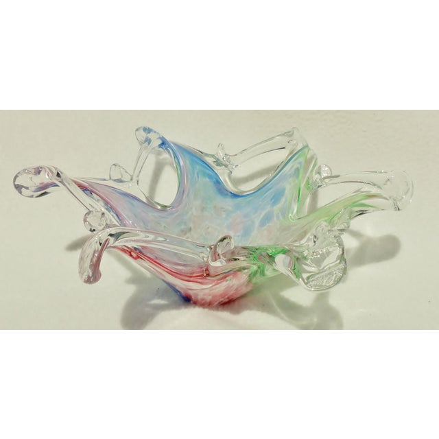 Vintage Multi-Colored Murano Italian Art Glass Bowl For Sale - Image 12 of 12