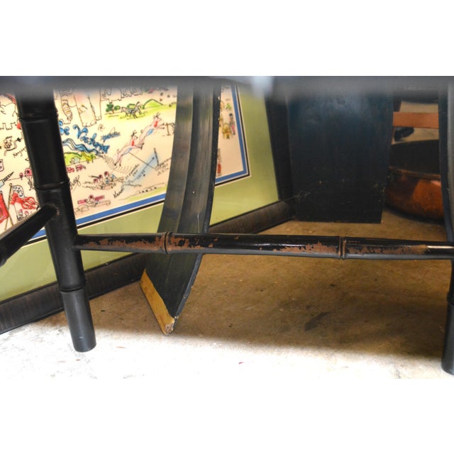 Pair Black Bamboo & Cane Colonial Noir Side / Dining Chairs For Sale - Image 17 of 17