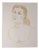 Face of a Young Woman, 20th Century, Watercolor on Paper For Sale