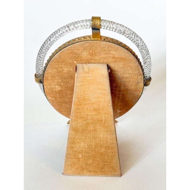 1930's Art Deco Murano Glass Twisted Rope and Brass Picture Frame, in the Style of Carlo Scarpa by Venini For Sale - Image 12 of 17