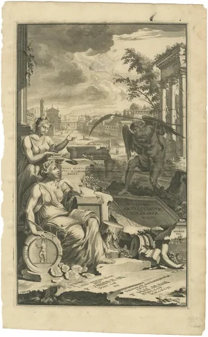 Pieter Van Der Aa & F. Halma, Allegorical Frontispiece of Rome's Ruins, 1696, Print