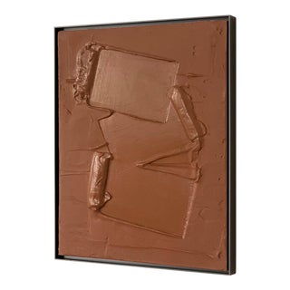 "Free Form" Contemporary Minimalist Abstract Textured Plaster Painting by Victoria Holly, Framed For Sale