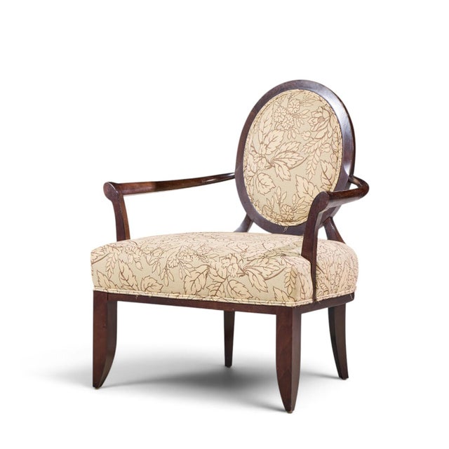 Barbara Barry for Baker Furniture Mahogany Oval X Back Lounge Chairs - Pair For Sale In Chicago - Image 6 of 12