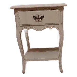 Vintage French Provincial Nightstand One Drawer by Dixie Cream Color For Sale