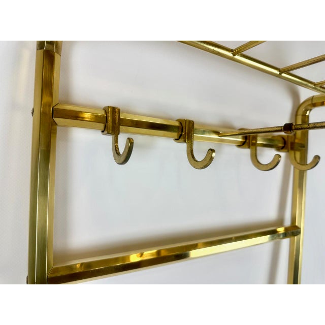 Hollywood Regency Brass Wall Coat Rack, 1970s For Sale - Image 12 of 13