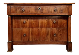 Empire Chest of Drawers in Walnut and Gilt Bronze, 1810s