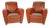 Pair of Original French Art Deco Style Leather Club Chairs For Sale