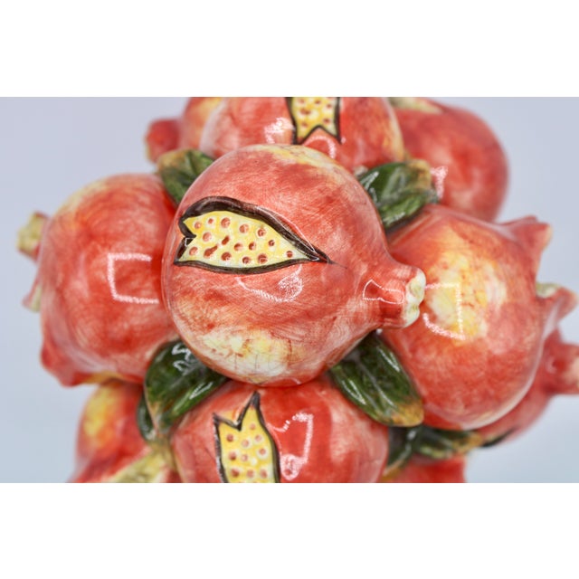 Ceramic Vintage Italian Ceramic Pomegranate Topiary For Sale - Image 7 of 9