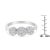 Metal 14K White Gold Three-Stone Cluster Diamond Ring (0.7 Cttw, H-I Color, SI2-I1 Clarity) - Size 4-1/2 EVS1010 For Sale - Image 7 of 7