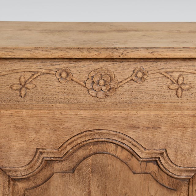 Brown 19th Century French Bleached Oak Long Sideboard Buffet For Sale - Image 8 of 11