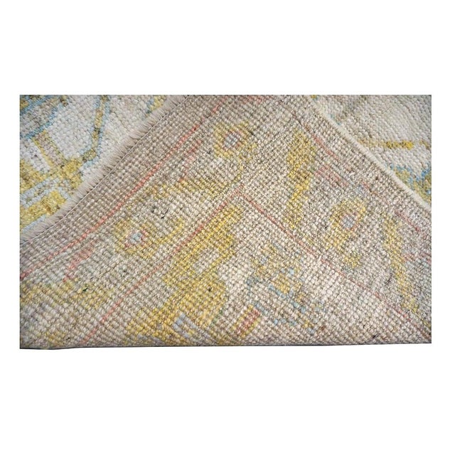 21st Century Turkish Oushak Wool 3x19 Gold & Ivory Handmade Runner Rug #1144106 For Sale - Image 10 of 10