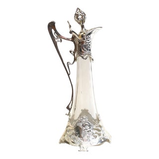 Art Nouveau Glass Claret Jug For Sale
