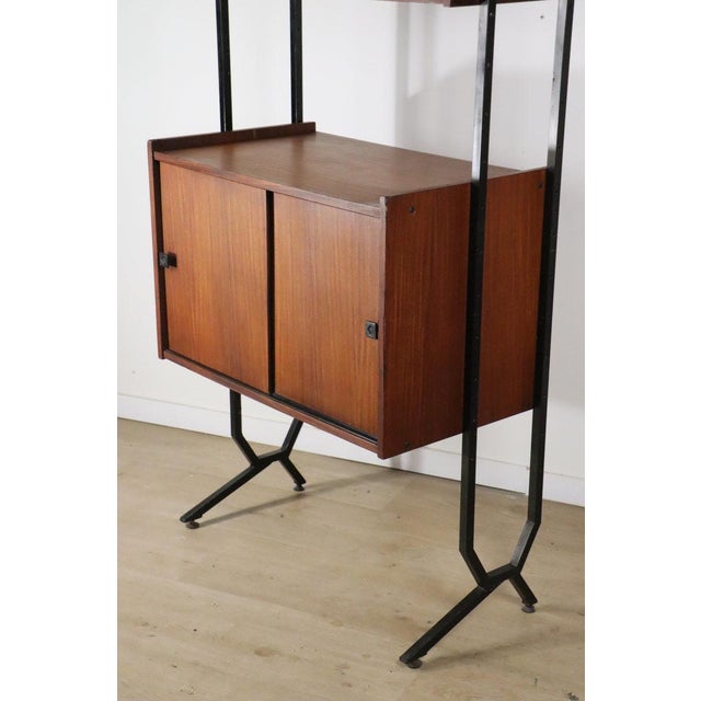 Vintage Modular Bookcase in Wood and Metal, Italy, 1960s For Sale - Image 16 of 18