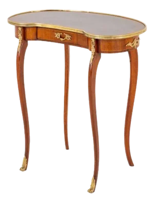 Antique French Occasional Side Table in Kidney Bean Form, 1890s