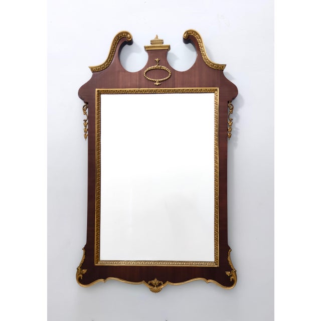 Vintage Wall Mirror with Ebonized Beech Frame and Cast Brass, 1960s For Sale - Image 12 of 12