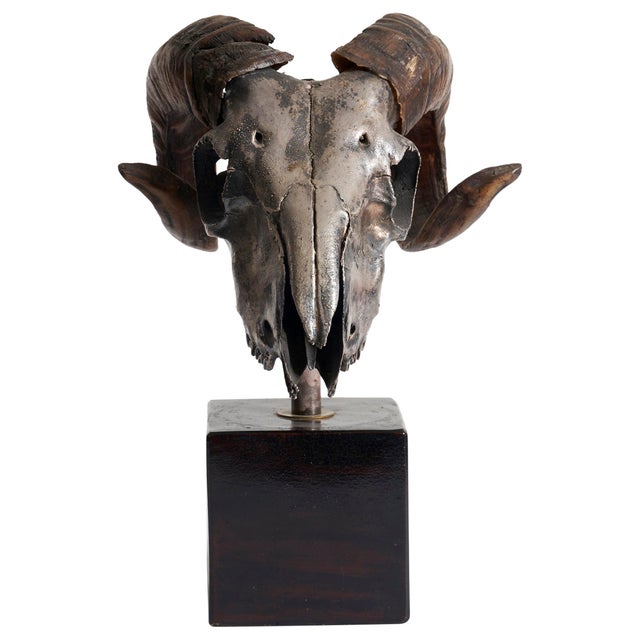 Bronze Ram's Skull Silver Plated For Sale - Image 8 of 8