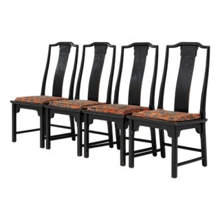 20th Century Chinese Anderson & Daishi Wooden Dining Chairs - Set of 4 For Sale