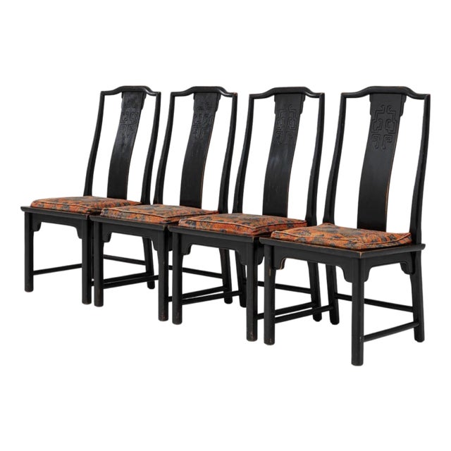20th Century Chinese Anderson & Daishi Wooden Dining Chairs - Set of 4 For Sale