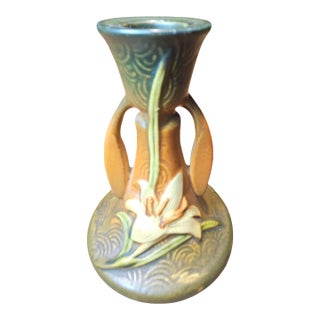 Roseville Zephyr Lily Single Candle Holder For Sale