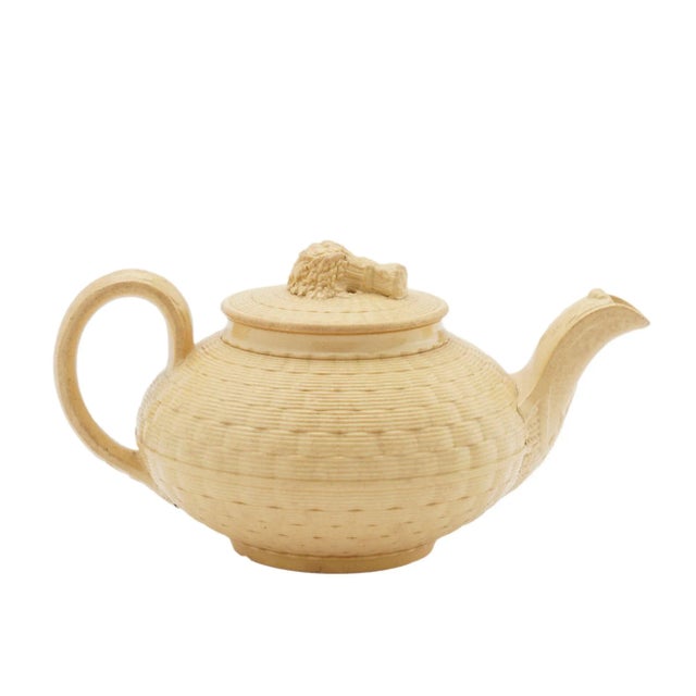 Caneware Creamer and Teapot by Wedgwood, C. 1817 For Sale - Image 9 of 12