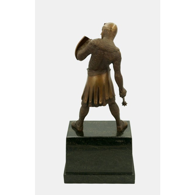 Josef Moest, Crusader with Shield and Mace, 1910, Bronze For Sale - Image 6 of 14