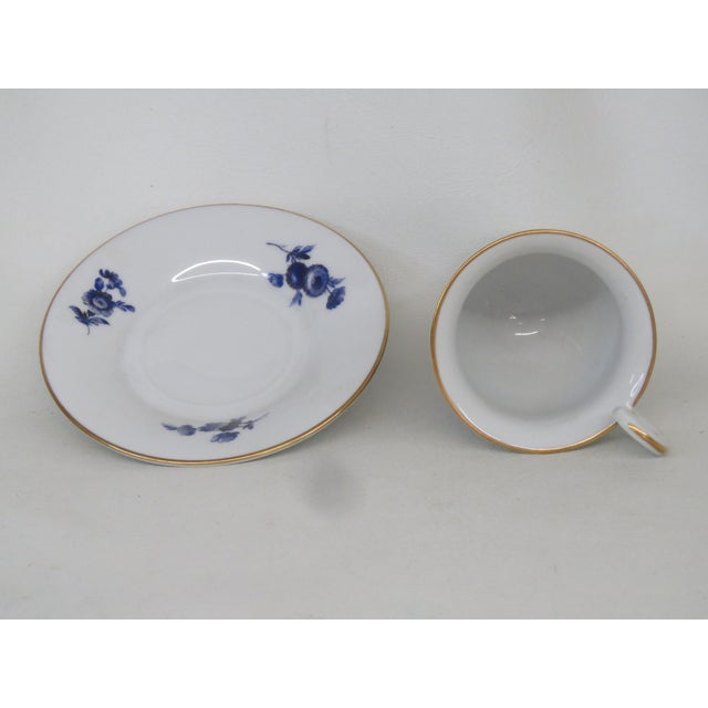 Richard Ginori Italy White Blue Floral Porcelain Coffee Cup and Saucer 4694b For Sale - Image 15 of 15