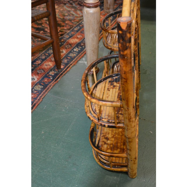 1980s Burnt Bamboo Curved Top Wall Shelf / Rack For Sale - Image 15 of 17