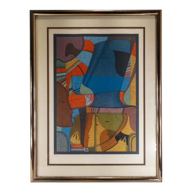 20th Century Cubist Modernist Lithograph Print by Mihail Chemiakin For Sale