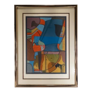 20th Century Cubist Modernist Lithograph Print by Mihail Chemiakin