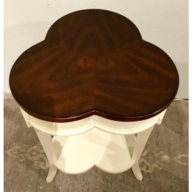 Transitional Transitional Ambella Home Wood Qutrefoil Side Table For Sale - Image 3 of 5