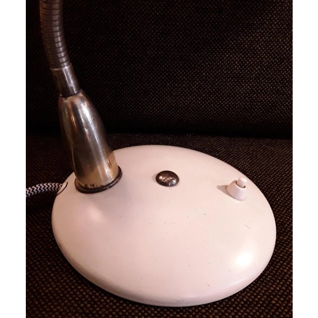 Art Deco Adjustable Cream Metal and Brass Table Lamp, 1930s For Sale - Image 3 of 8