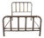 Antique 19th Century Victorian Brass Full or Double Size Curved Bed Frame Gold For Sale