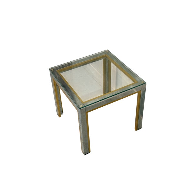 Mid-Century Modern Vintage Chromed Metal and Glass Coffee Table by Renato Zevi, 1970s For Sale - Image 3 of 5