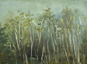 Monika Rossa, Green Landscape, 2025, Oil on Canvas