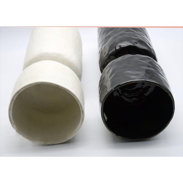 Black Ceramic Vases by Pompeo Pianezzola for Zanolli & Sebellin, 1970s, Set of 2 For Sale - Image 8 of 14