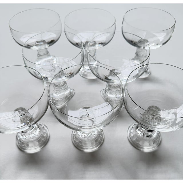 Transparent Mid 20th Century Rosenthal Crystal Bacchus Champagne Coupes - Set of 8 For Sale - Image 8 of 8