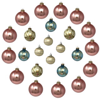 Vintage Italian & Polish Christmas Holiday Glass Ornaments - Collection of 24 For Sale
