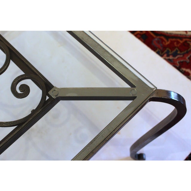 Mid 19th Century Mid-19th Century & Later Polished French Steel & Glass Coffee Table For Sale - Image 5 of 5