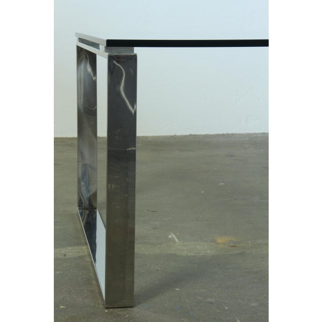 Modern Minimalist Danish Coffee Table in Glass and Polished Chrome, 1990s For Sale - Image 11 of 18