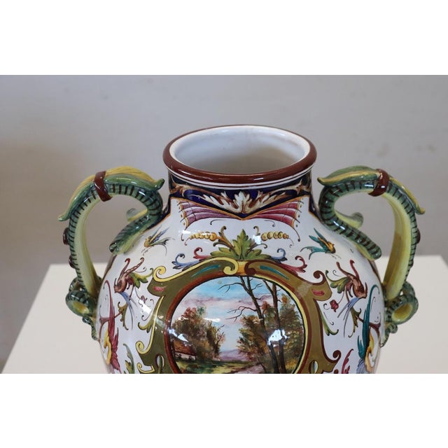 Ceramic Vase with Classical Decor from Faenza, Italy, 1950s For Sale - Image 6 of 15