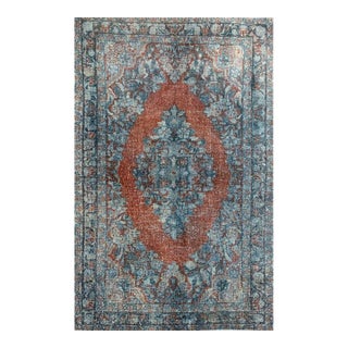1950s Old Vintage Persian Mahal Area Rug 4x7 For Sale
