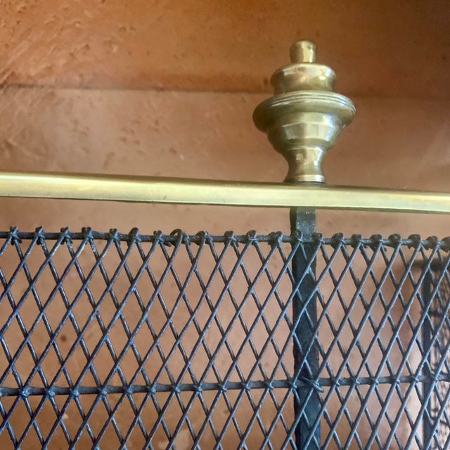 Antique English Brass and Wirework Fender For Sale - Image 9 of 18