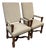 Charles Pollock Reproductions Carved Wood High-Back Armchairs, Pair For Sale